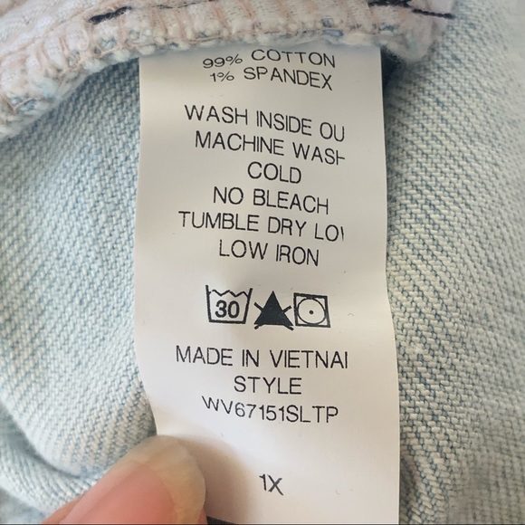 PinkBlush Denim Plus Size Distressed Light Wash Maternity Bermuda Shorts - Picture 7 of 9